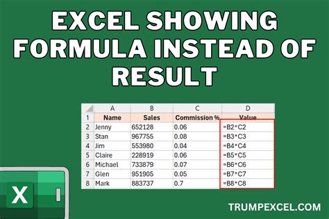 cell showing formula instead of result|Excel Showing Formula Instead of Resul.